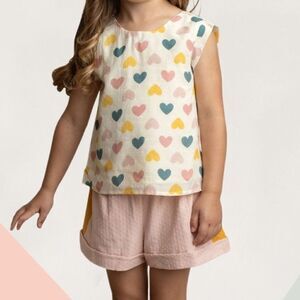 Mable & Honey Open Hearts Top Size 4
